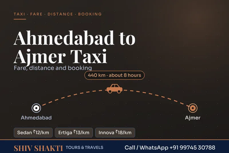 Ahmedabad to Ajmer Taxi