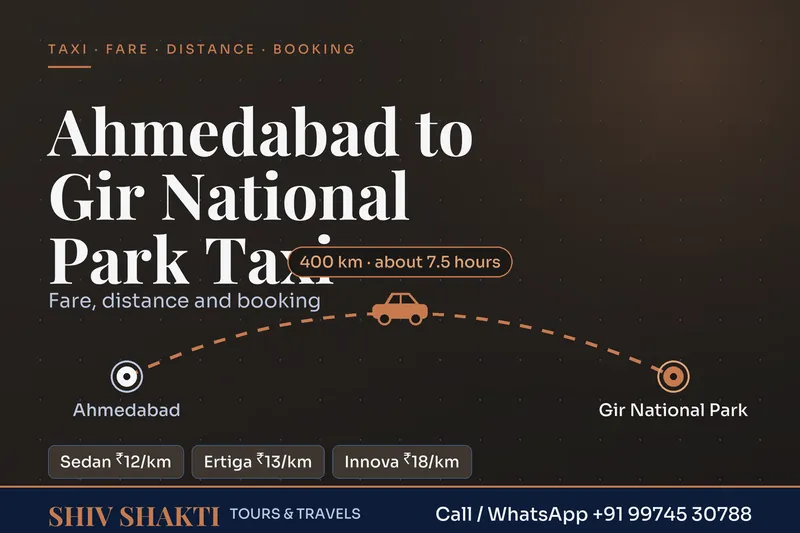 Ahmedabad to Gir National Park Taxi