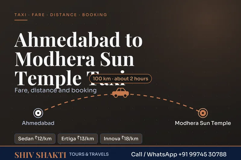 Ahmedabad to Modhera Sun Temple Taxi