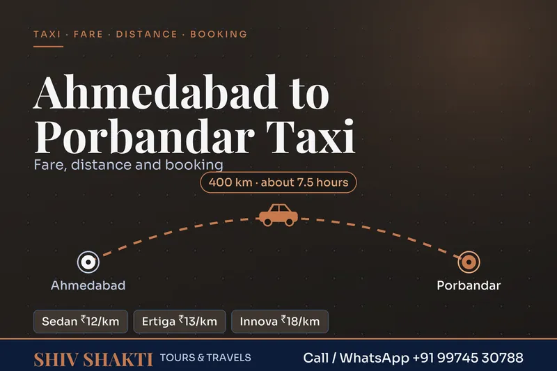 Ahmedabad to Porbandar Taxi