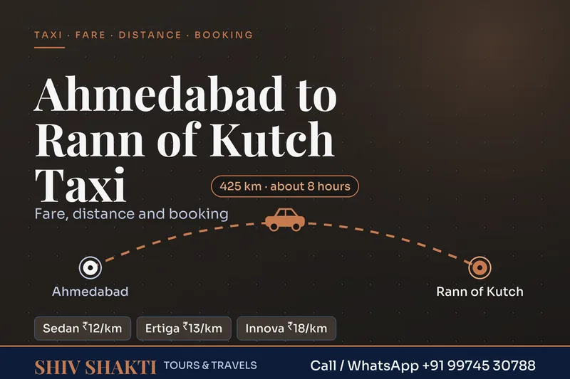Ahmedabad to Rann of Kutch Taxi