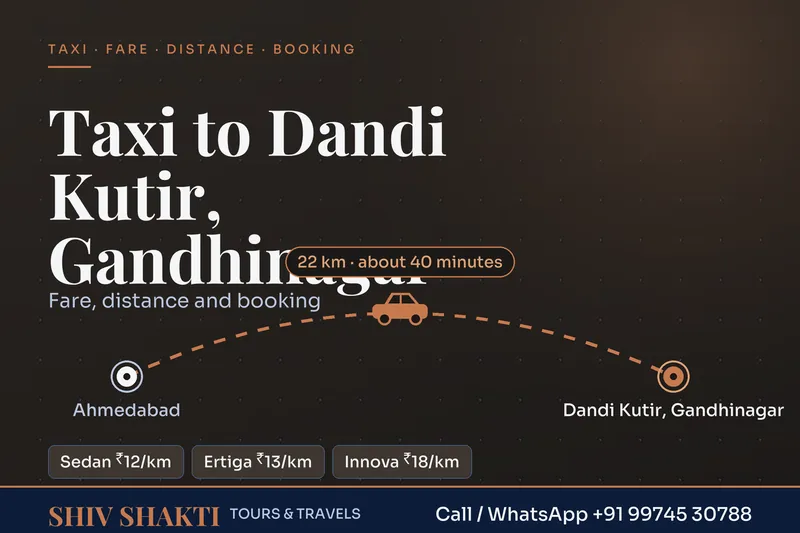 Taxi to Dandi Kutir Gandhinagar