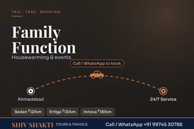 Family Function & Housewarming Car Rental in Ahmedabad