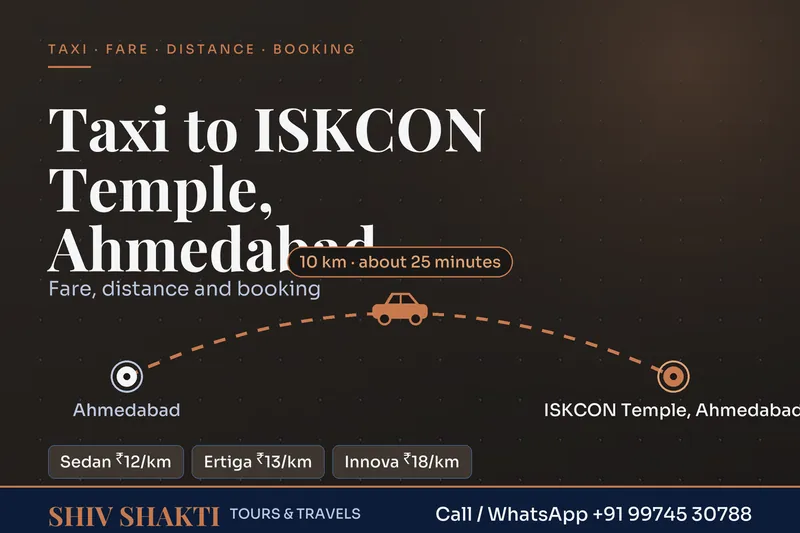 Taxi to ISKCON Temple Ahmedabad