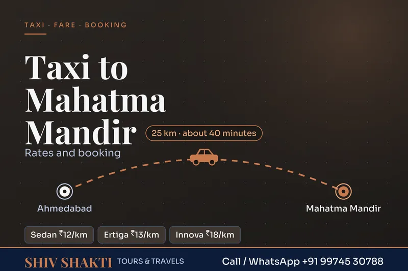 Taxi to Mahatma Mandir
