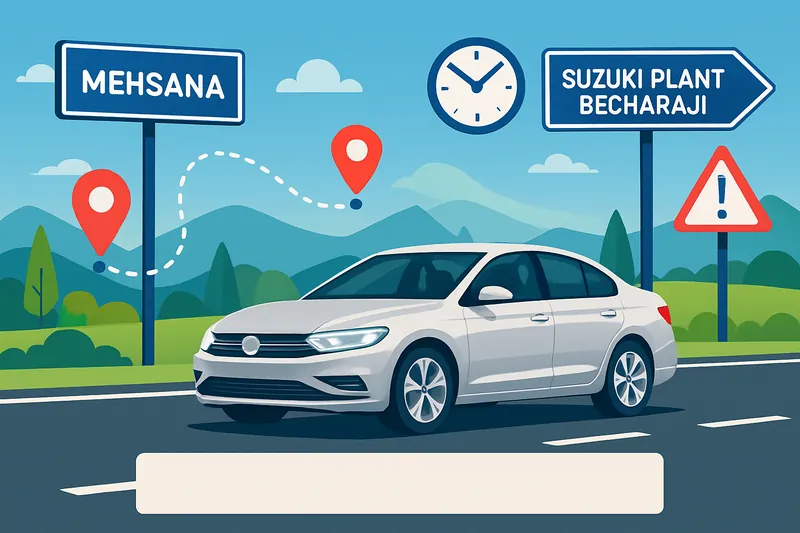 Mehsana to Suzuki Plant Becharaji Distance (38 KM)