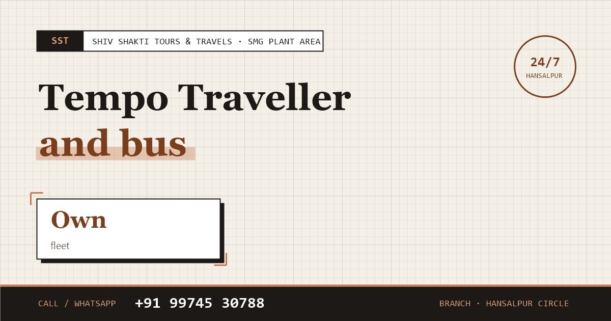 Tempo Traveller & Bus Hire Near SMG Plant