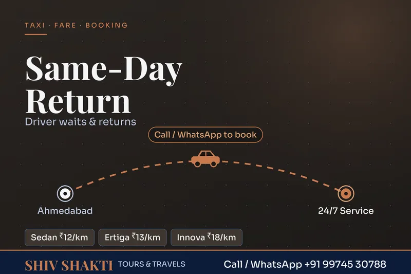 Same-Day Return Outstation Trips from Ahmedabad