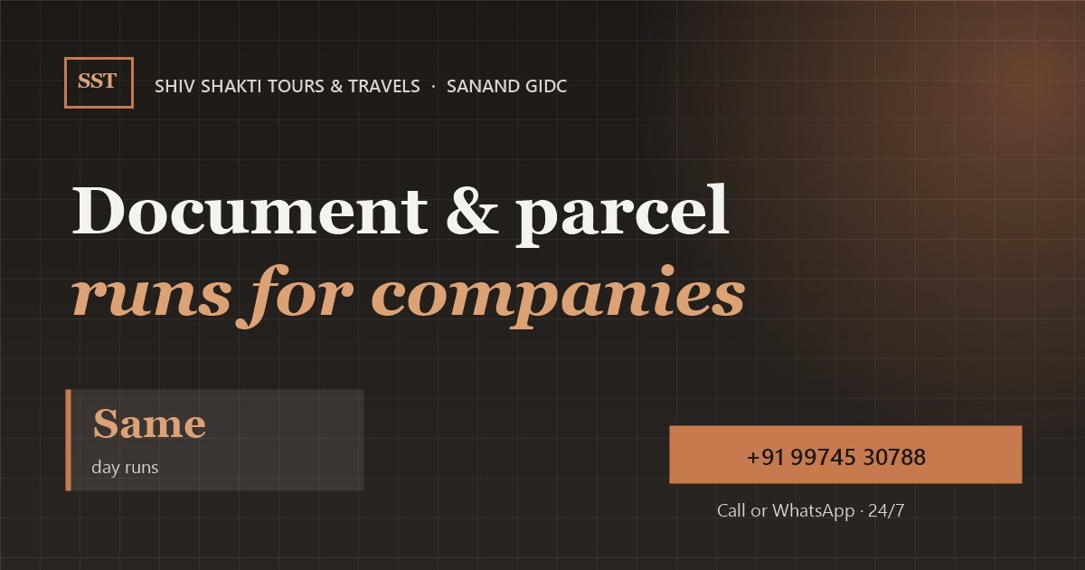 Document & Parcel Runs for Sanand GIDC Companies