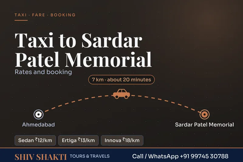 Taxi to Sardar Patel Memorial