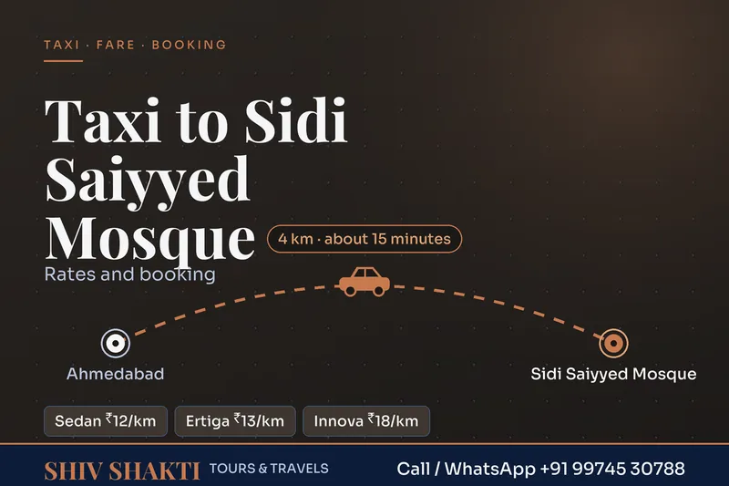 Taxi to Sidi Saiyyed Mosque