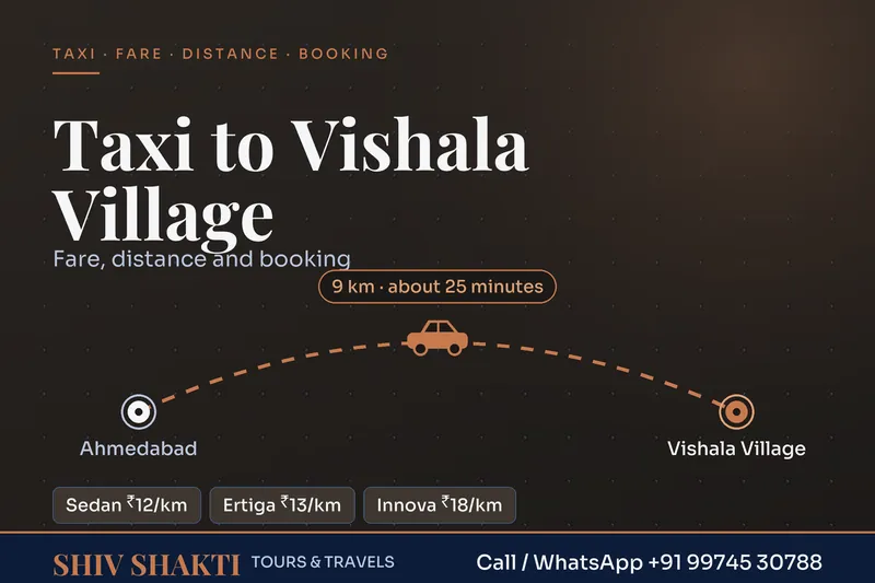 Taxi to Vishala Village Ahmedabad