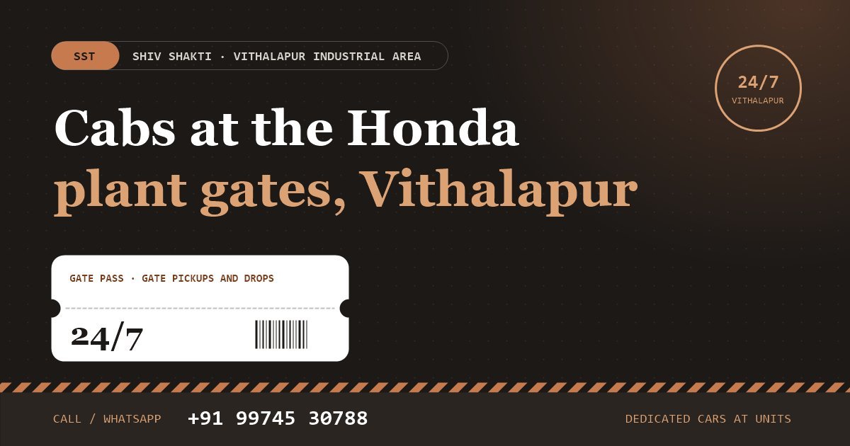 Cabs at the Honda Plant Gates, Vithalapur